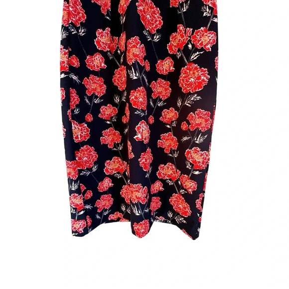 Banana Republic Navy Sleeveless Sheath Dress Red Floral Sz 2 - Picture 6 of 8